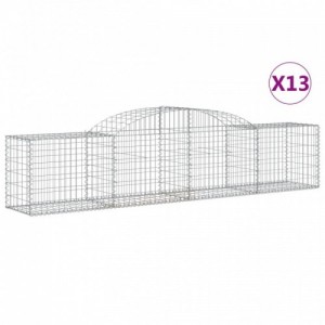 13 db íves horganyzott vas gabion kosár 300x50x60|80 cm