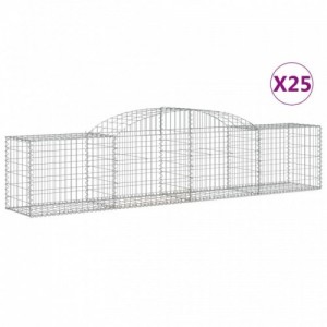 25 db íves horganyzott vas gabion kosár 300x50x60|80 cm