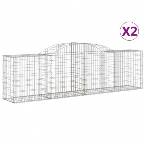 2 db íves horganyzott vas gabion kosár 300x50x80|100 cm