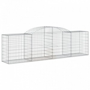 4 db íves horganyzott vas gabion kosár 300x50x80|100 cm