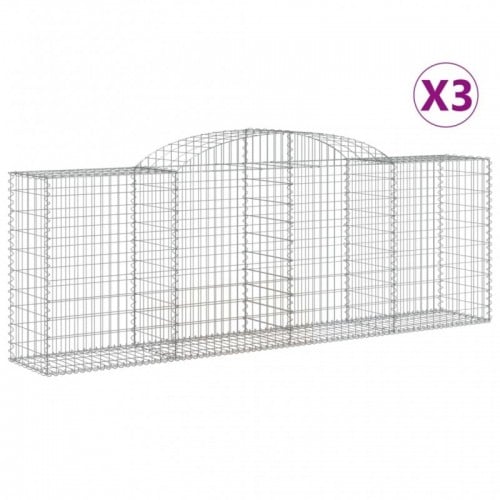 3 db íves horganyzott vas gabion kosár 300 x 50 x 100|120 cm