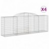 4 db íves horganyzott vas gabion kosár 300 x 50 x 100|120 cm