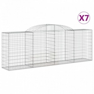 7 db íves horganyzott vas gabion kosár 300 x 50 x 100|120 cm