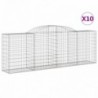 10 db íves horganyzott vas gabion kosár 300 x 50 x 100|120 cm