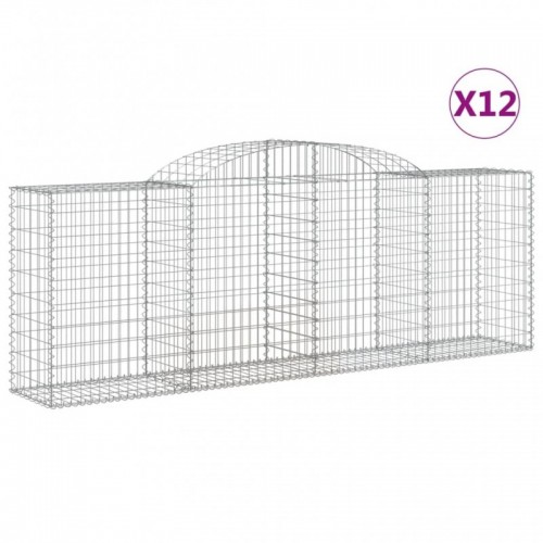 12 db íves horganyzott vas gabion kosár 300 x 50 x 100|120 cm