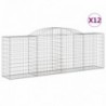 12 db íves horganyzott vas gabion kosár 300 x 50 x 100|120 cm