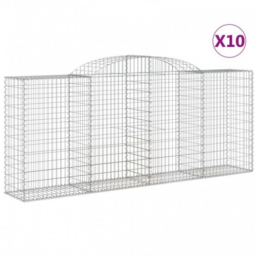 10 db íves horganyzott vas gabion kosár 300x50x120|140 cm