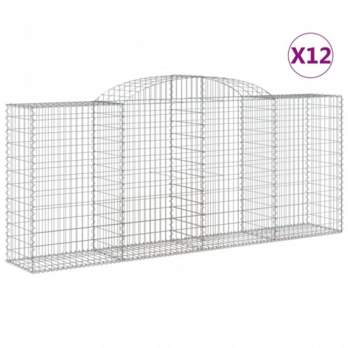 12 db íves horganyzott vas gabion kosár 300x50x120|140 cm