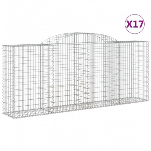 17 db íves horganyzott vas gabion kosár 300x50x120|140 cm