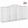 4 db íves horganyzott vas gabion kosár 300x50x140|160 cm