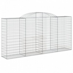 4 db íves horganyzott vas gabion kosár 300x50x140|160 cm