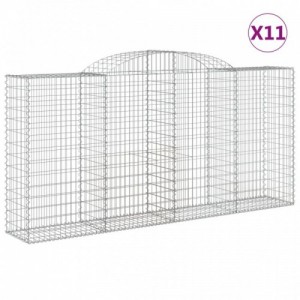 11 db íves horganyzott vas gabion kosár 300x50x140|160 cm