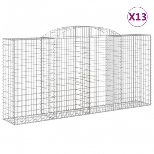 13 db íves horganyzott vas gabion kosár 300x50x140|160 cm