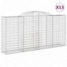 13 db íves horganyzott vas gabion kosár 300x50x140|160 cm