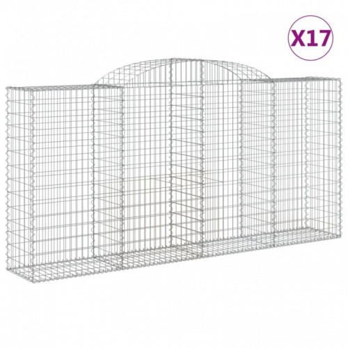 17 db íves horganyzott vas gabion kosár 300x50x140|160 cm