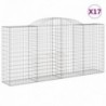 17 db íves horganyzott vas gabion kosár 300x50x140|160 cm