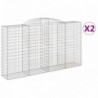 2 db íves horganyzott vas gabion kosár 300x50x160|180 cm