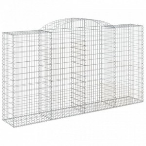 2 db íves horganyzott vas gabion kosár 300x50x160|180 cm