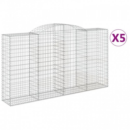 5 db íves horganyzott vas gabion kosár 300x50x160|180 cm