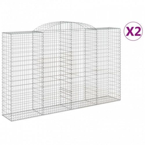 2 db íves horganyzott vas gabion kosár 300x50x180|200 cm