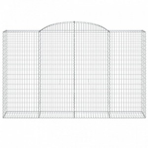 6 db íves horganyzott vas gabion kosár 300x50x180|200 cm