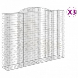 3 db íves horganyzott vas gabion kosár 300x50x220|240 cm