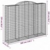 4 db íves horganyzott vas gabion kosár 300x50x220|240 cm