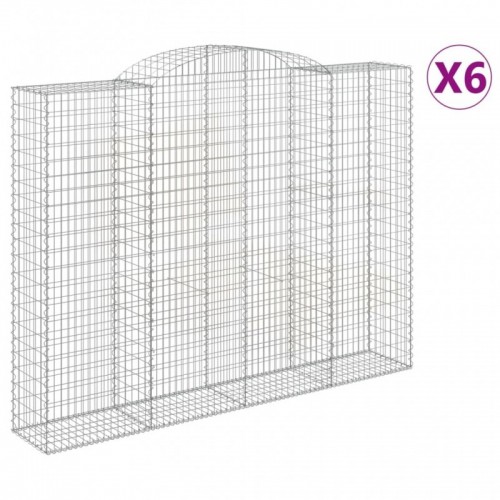 6 db íves horganyzott vas gabion kosár 300x50x220|240 cm