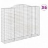 6 db íves horganyzott vas gabion kosár 300x50x220|240 cm