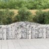 2 db íves horganyzott vas gabion kosár 400x30x80|100 cm