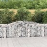 5 db íves horganyzott vas gabion kosár 400x30x80|100 cm