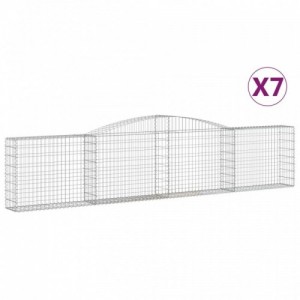 7 db íves horganyzott vas gabion kosár 400x30x80|100 cm