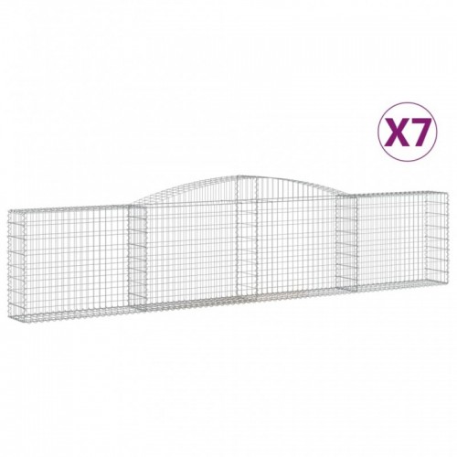 7 db íves horganyzott vas gabion kosár 400x30x80|100 cm