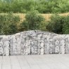 7 db íves horganyzott vas gabion kosár 400x30x80|100 cm