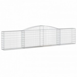 10 db íves horganyzott vas gabion kosár 400x30x80|100 cm