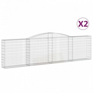 2 db íves horganyzott vas gabion kosár 400x30x100|120 cm