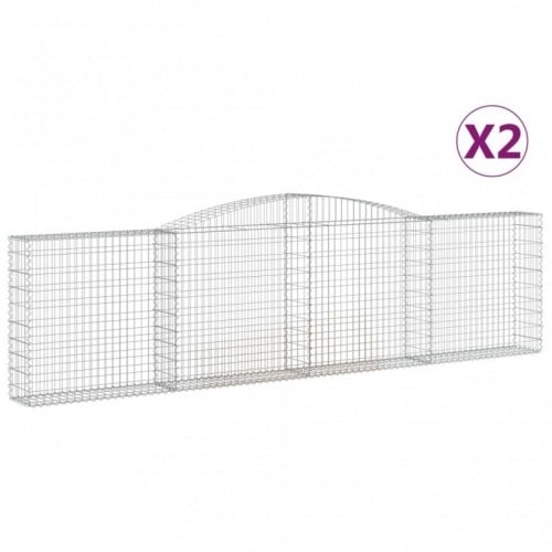 2 db íves horganyzott vas gabion kosár 400x30x100|120 cm