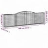 2 db íves horganyzott vas gabion kosár 400x30x100|120 cm