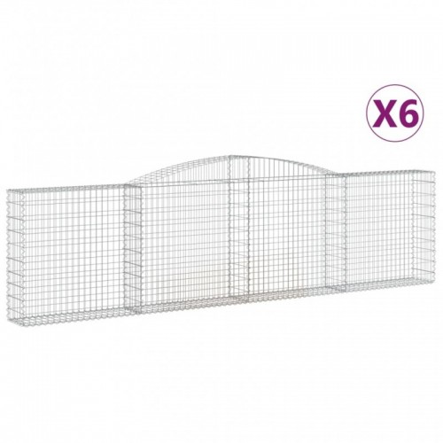 6 db íves horganyzott vas gabion kosár 400x30x100|120 cm