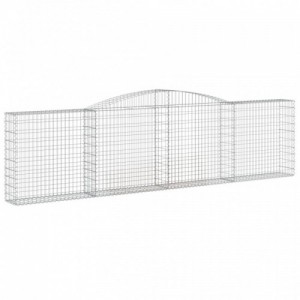 6 db íves horganyzott vas gabion kosár 400x30x100|120 cm