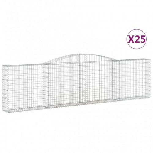 25 db íves horganyzott vas gabion kosár 400x30x100|120 cm