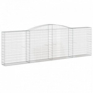 3 db íves horganyzott vas gabion kosár 400x30x120|140 cm