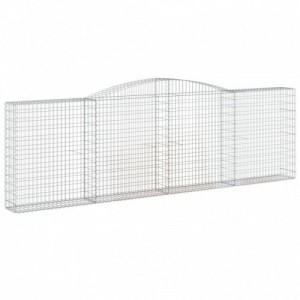 4 db íves horganyzott vas gabion kosár 400x30x120|140 cm