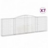 7 db íves horganyzott vas gabion kosár 400x30x120|140 cm