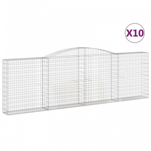 10 db íves horganyzott vas gabion kosár 400x30x120|140 cm