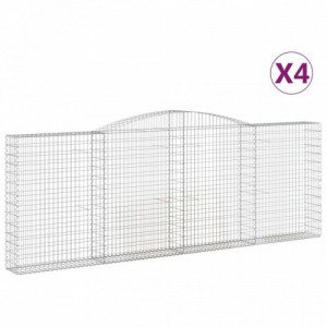 4 db íves horganyzott vas gabion kosár 400x30x140|160 cm