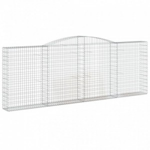 4 db íves horganyzott vas gabion kosár 400x30x140|160 cm