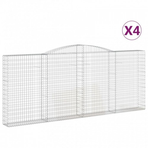 4 db íves horganyzott vas gabion kosár 400x30x160|180 cm