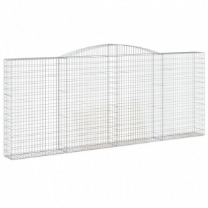 4 db íves horganyzott vas gabion kosár 400x30x160|180 cm