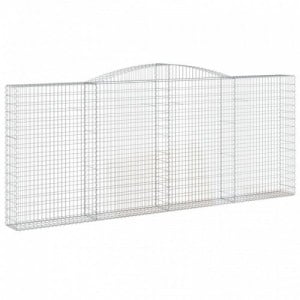 6 db íves horganyzott vas gabion kosár 400x30x160|180 cm